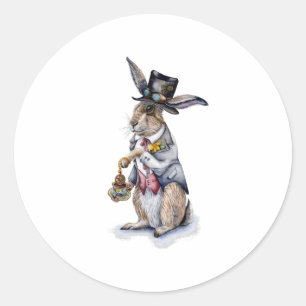 Steampunk March Hare Ronde Sticker