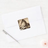 Steampunk Matterhorn Scene Vierkante Sticker (Envelop)