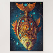 🐙 Steampunk mécanique Puzzle de poisson 🐟 (Vertical)