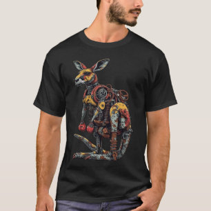 Steampunk Mecha Boksen Kangoeroe Grafisch - Cyberp T-shirt