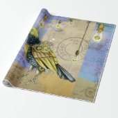 Steampunk Mechanical Bird Engineering Vaderdag Cadeaupapier (Uitgerold)