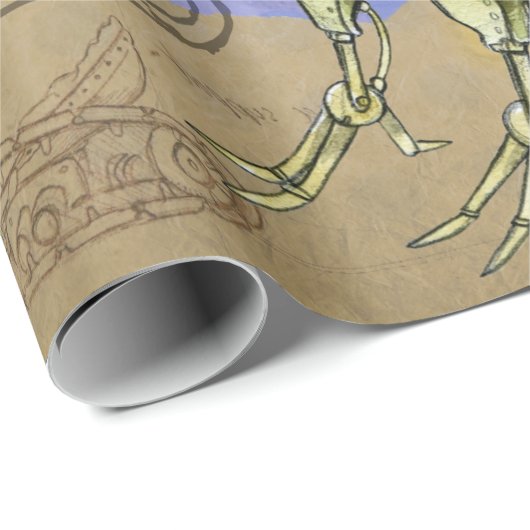 Steampunk Mechanical Bird Engineering Vaderdag Cadeaupapier (Rol Hoek)