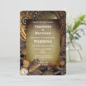 Steampunk  Mechanical Gears Butterfly Invit Kaart (Staand voorkant)