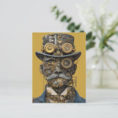 Steampunk Mechanical Gentleman Briefkaart (Staand voorkant)