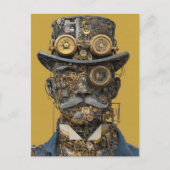Steampunk Mechanical Gentleman Briefkaart (Voorkant)