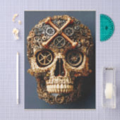 Steampunk Mechanical Gothic Skull FF8R Decoupage Tissuepapier (Craft)