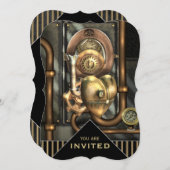 Steampunk Mechanical Heart Event Invitation Kaart (Voorkant / Achterkant)