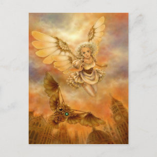 Steampunk Mechanical Owl Fantasy Art Postcard Briefkaart