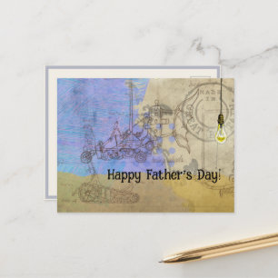 Steampunk Mechanische Edison Light Architect Briefkaart