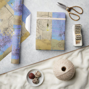 Steampunk Mechanische Edison Light Architect Cadeaupapier