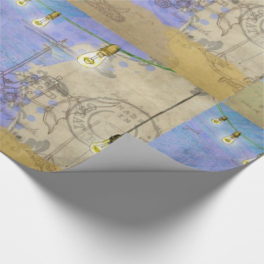 Steampunk Mechanische Edison Light Architect Cadeaupapier (Hoek)
