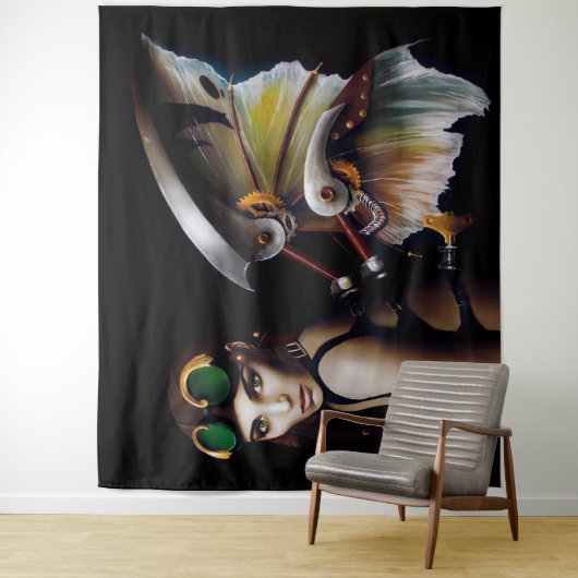 Steampunk mechanische fee wandkleed (In situ)