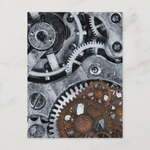 Steampunk Mechanische tandwielen Metaal Cogwiel Briefkaart
