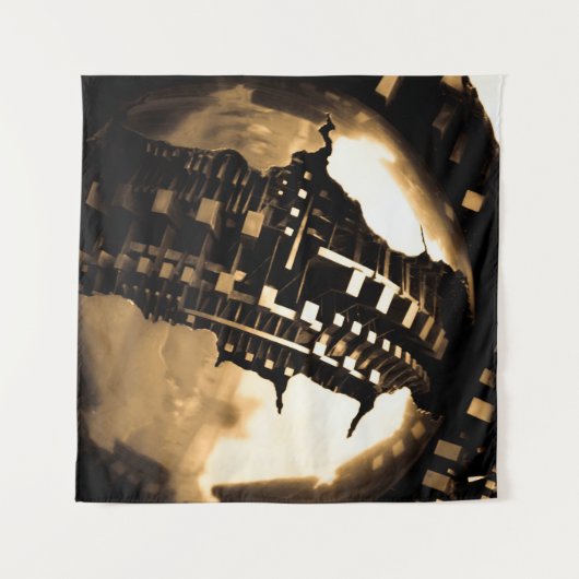 Steampunk Mechanische tandwielen Wandkleed (Voorkant (horizontaal))