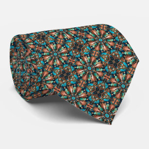 Steampunk Medallion Pattern - Koper, Blauwgroen &  Stropdas