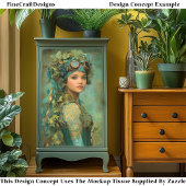 Steampunk Meisje In Ivy Hoofdadres DK4R Decoupage Tissuepapier