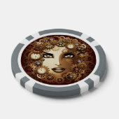 Steampunk Meisje Portret poker_chips Pokerchips (Enkel)