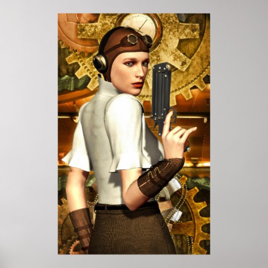 Steampunk meisje poster (Voorkant)