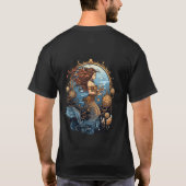 Steampunk Mermaid Image on a Black SS T-Shirt (Dos)