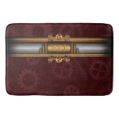 Steampunk, messing op kroontandwielen Monogram Badmat (Voorkant)