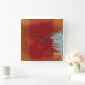 Steampunk met Abstracte Wall-klok rond Vierkante Klok (Huis)