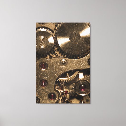 Steampunk Metaal Clock Gears Canvas Afdruk (Voorkant)