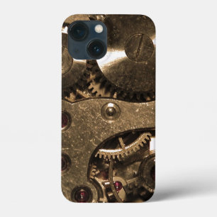 Steampunk Metaal Clock Gears iPhone 13 Mini Hoesje