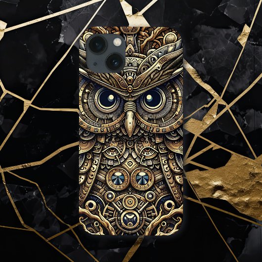 Steampunk Metal Gears en Uil Case-Mate iPhone Case