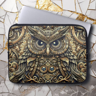 Steampunk Metal Gears en Uil Laptop Sleeve