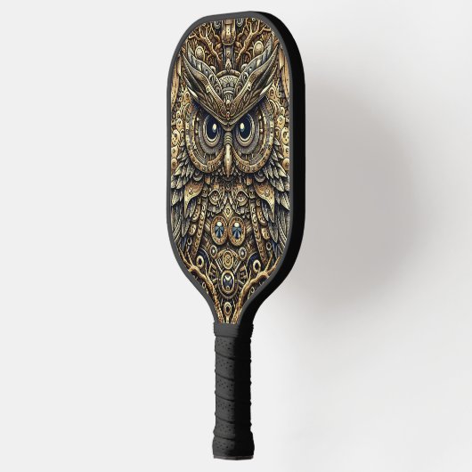 Steampunk Metal Gears en Uil Pickleball Paddle (Links)