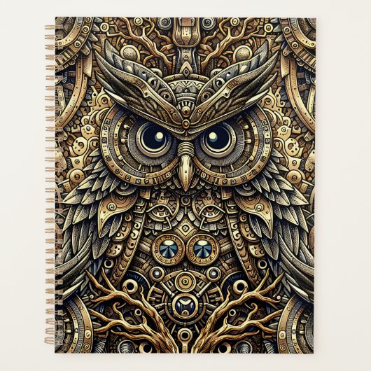 Steampunk Metal Gears en Uil Planner (Voorkant)