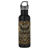 Steampunk Metal Gears en Uil Waterfles (Voorkant)