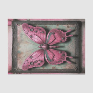 Steampunk Metalen Vlinder Decoupage Tissuepapier