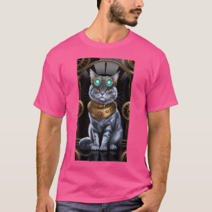 Steampunk Middeleeuwse Fantasy Kattencultuur Victo T-shirt