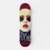 Steampunk Mode Diva Girl Skateboard (Voorkant)