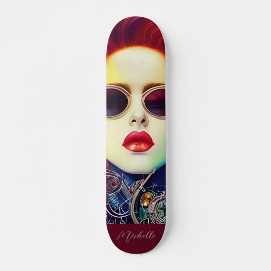 Steampunk Mode Diva Girl Skateboard (Voorkant)
