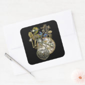 Steampunk-Mode Vierkante Sticker (Envelop)