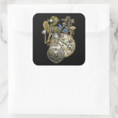 Steampunk-Mode Vierkante Sticker (Tas)
