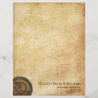Steampunk Monogram Antiek M Briefhoofd