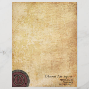  Steampunk Monogram Claret B Briefhoofd Ontwerp