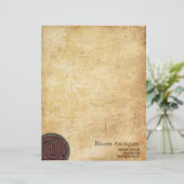  Steampunk Monogram Claret B Briefhoofd Ontwerp (Staand voorkant)