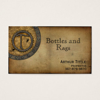 Steampunk Monogram T Visitekaartjes