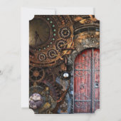 Steampunk Montre de poche Mariage Invitations (Dos)