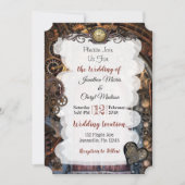 Steampunk Montre de poche Mariage Invitations (Devant)