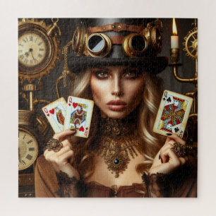 Steampunk Mooie Koningin van de Harten Legpuzzel