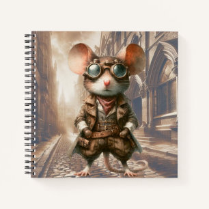 Steampunk Mouse in Londen Spiral Notitieboek