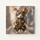 Steampunk Mouse in Londen Spiral Notitieboek (Achterkant)