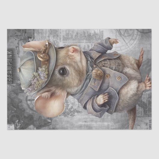 Steampunk Mouse Tissuepapier (Voorkant)