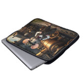 Steampunk Muis en Trein Laptop Sleeve (Voorkant onderkant)