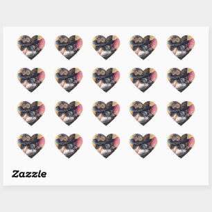 Steampunk Muis Kapitein Whiskerfield Hart Sticker